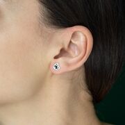 Cercei argint cu surub black paw