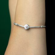 Talisman argint opritor floare roz