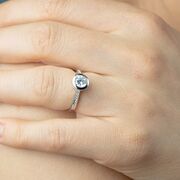 Inel argint logodna solitaire Dilash marimea 51