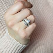 Inel argint logodna dublu stea Gena marimea 54