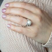 Inel argint perla floare Aylina marimea 51