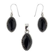 Set argint cu onix negru Defne