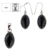 Set argint cu onix negru Defne