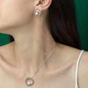 Set argint Monique cu marcasite si perle de cultura