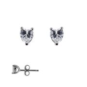 Cercei argint inima cu zirconiu Rory