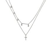Lant argint dublu cu pandantiv cruciulita