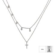 Lant argint dublu cu pandantiv cruciulita