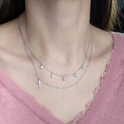 Lant argint dublu cu pandantiv cruciulita