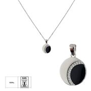 Lant argint cu pandantiv decorat cu email si zirconii