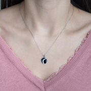 Lant argint cu pandantiv decorat cu email si zirconii