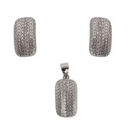 Set argint elegant cu zirconii albe Charlotte