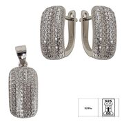 Set argint elegant cu zirconii albe Charlotte