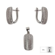 Set argint elegant cu zirconii albe Charlotte