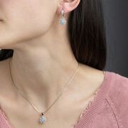 Set argint elegant flori cu zirconii Fay