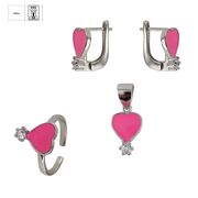 Set argint copii inimioare roz Mimi