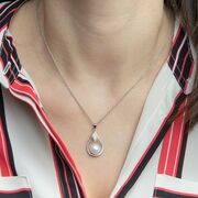 Lant argint elegant cu perla Nora