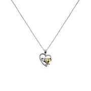 Lant argint bicolor cu elefanti Love