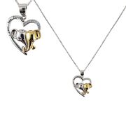 Lant argint bicolor cu elefanti Love