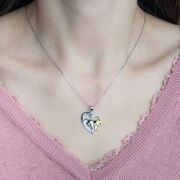 Lant argint bicolor cu elefanti Love