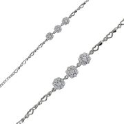 Bratara argint flori cu zirconii Harley