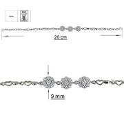 Bratara argint flori cu zirconii Harley