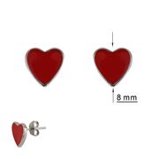 Cercei argint inimioara rosie Amour