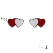 Cercei argint copii bicolori inimioare