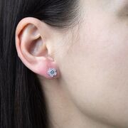 Cercei argint floare roz Olivia