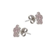 Cercei argint floare roz Olivia