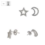 Cercei argint asimetrici Stellar