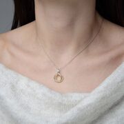 Lant argint cu cercuri bicolore Kynlee