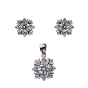 Set argint flori cu zirconii  Daleyza