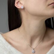 Set argint flori cu zirconii  Daleyza