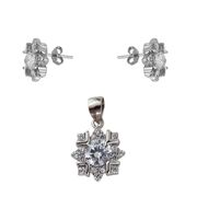 Set argint flori cu zirconii  Daleyza
