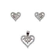 Set argint inimioare cu zirconii albe Jocelyn