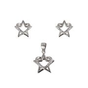 Set argint inima si stea Miracle