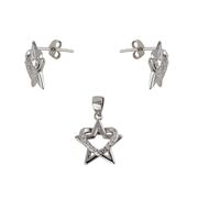 Set argint inima si stea Miracle