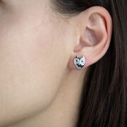 Cercei argint bufnita cu zirconiu Eule