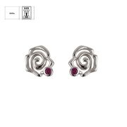 Cercei argint trandafir roz Lea