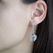 Cercei argint deosebiti Pavone cu zirconii