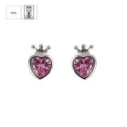 Cercei argint inima roz Quinn