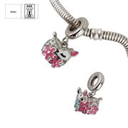 Talisman argint caprioara si flori