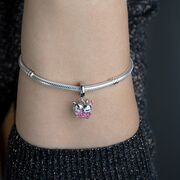 Talisman argint caprioara si flori