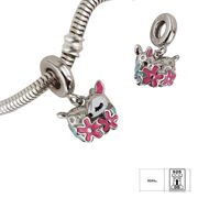 Talisman argint caprioara si flori