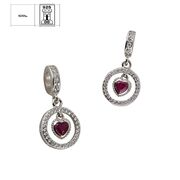 Talisman argint inima fucsia