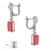 Cercei argint eleganti Thia cu zirconiu coral