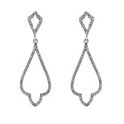 Cercei lungi argint Thia cu zirconii