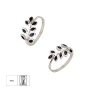 Inel argint frunza cu onix negru Thia marimea 51