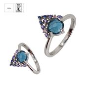 Inel argint elegant colorat Thia marimea 54