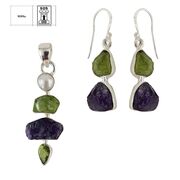 Set argint ametist, peridot si perla Nova